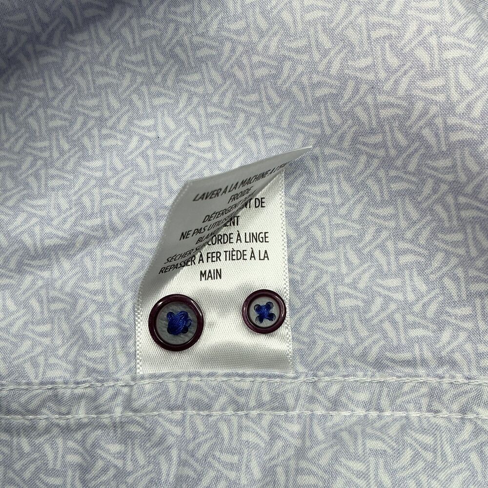 Robert Graham Dress Shirt XL Purple Geometric Print Button Up Long Sleeve Preppy - Picture 10 of 12